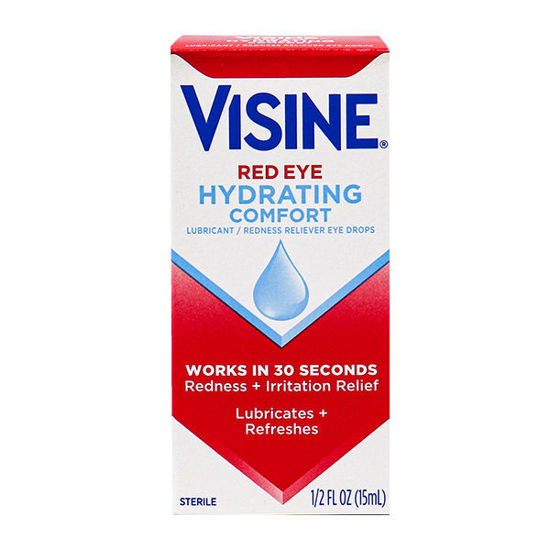 Picture of Visine red eye hydrating comfort eye drops 0.5 fl. oz.