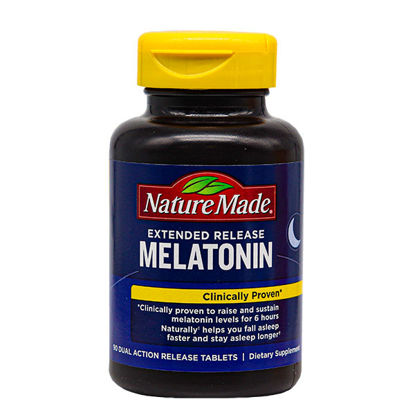 Picture of Extended relief melatonin dual action release 4mg tablets 90 ct.