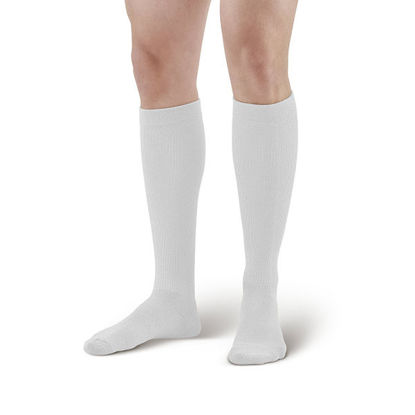 Picture of CoolMax Unisex  white knee high sock medium 8-15 mmHg